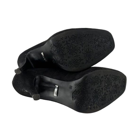 Limelight High Heels Black Classic Pumps Size 9 Rounded Square Toe Microsuede - Picture 7 of 10